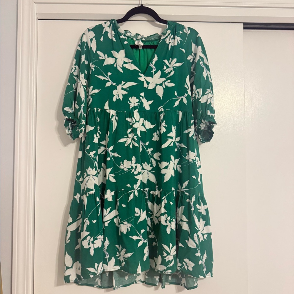 THML Green and White Floral Mini Dress